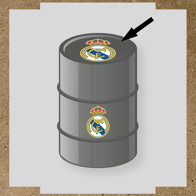 Kit de 4 stickers STADE RENNAIS pour personnaliser un baril décoratif. couleur:gris foncé