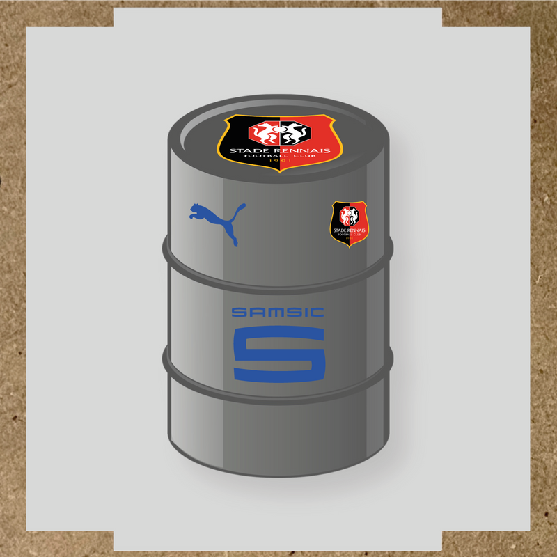 Kit de 4 stickers Real Madrid pour baril décoratif, comprenant le logo emblématique du Real Madrid. couleur:bleu acier
