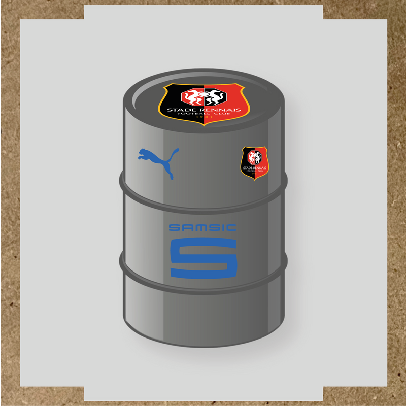 Kit de 4 stickers Real Madrid pour baril décoratif, comprenant le logo emblématique du Real Madrid. couleur:bleu pétrole