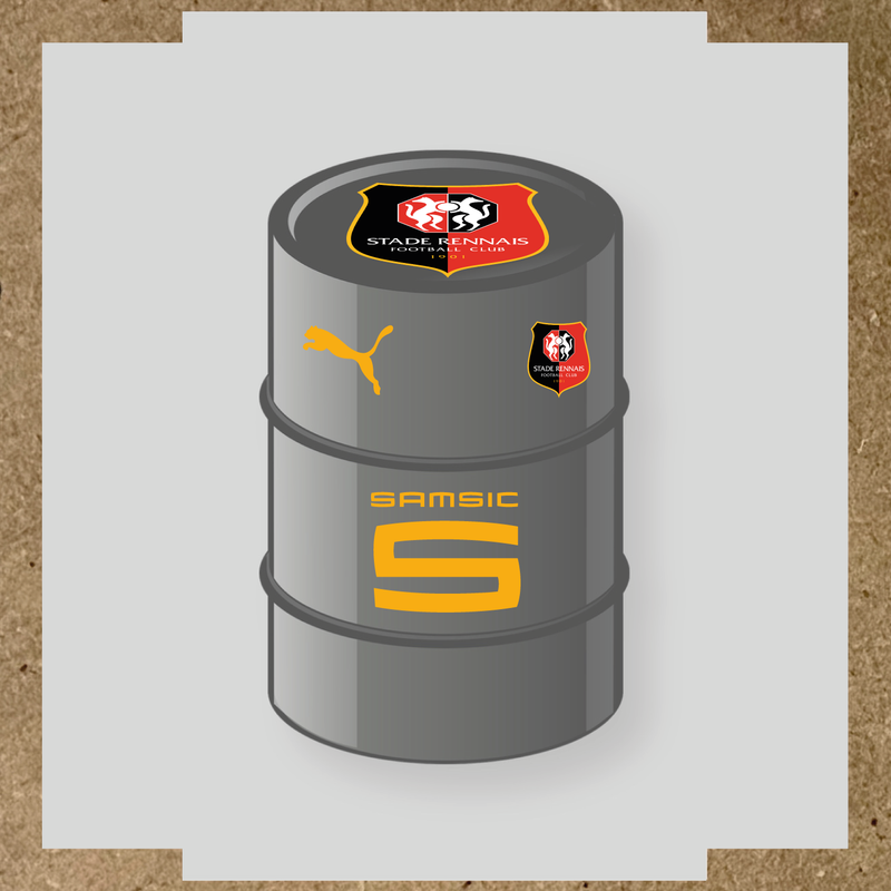 Kit de 4 stickers Real Madrid pour baril décoratif, comprenant le logo emblématique du Real Madrid. couleur:jaune foncé