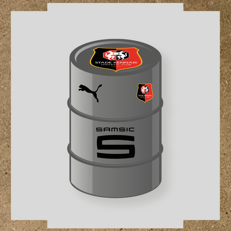 Kit de 4 stickers Real Madrid pour baril décoratif, comprenant le logo emblématique du Real Madrid. couleur:noir