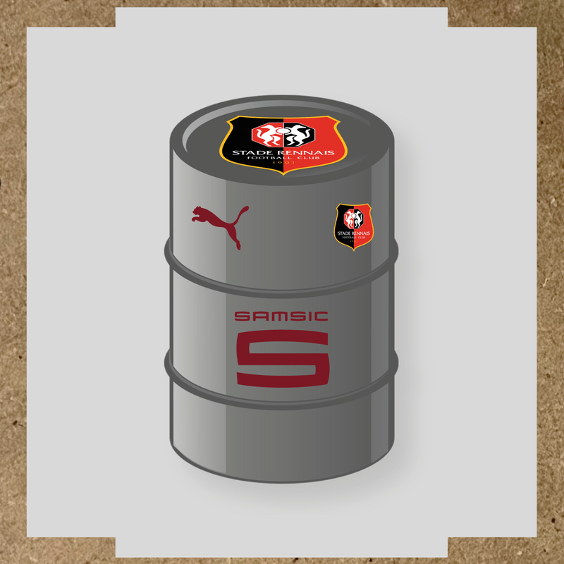 Kit de 4 stickers Real Madrid pour baril décoratif, comprenant le logo emblématique du Real Madrid. couleur:rouge bordeaux