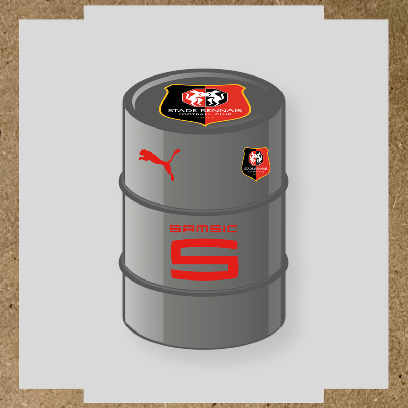 Kit de 4 stickers Real Madrid pour baril décoratif, comprenant le logo emblématique du Real Madrid. couleur:rouge vif