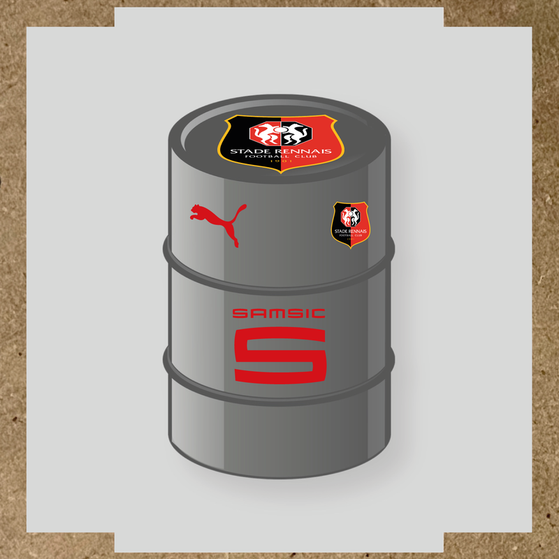 Kit de 4 stickers Real Madrid pour baril décoratif, comprenant le logo emblématique du Real Madrid. couleur:rouge