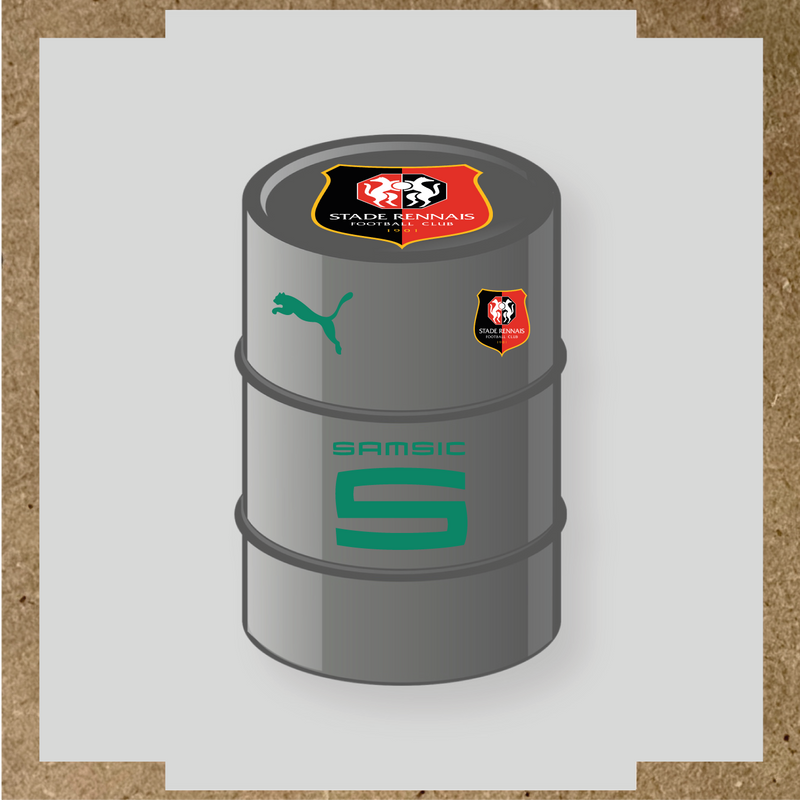 Kit de 4 stickers Real Madrid pour baril décoratif, comprenant le logo emblématique du Real Madrid. couleur:vert jade