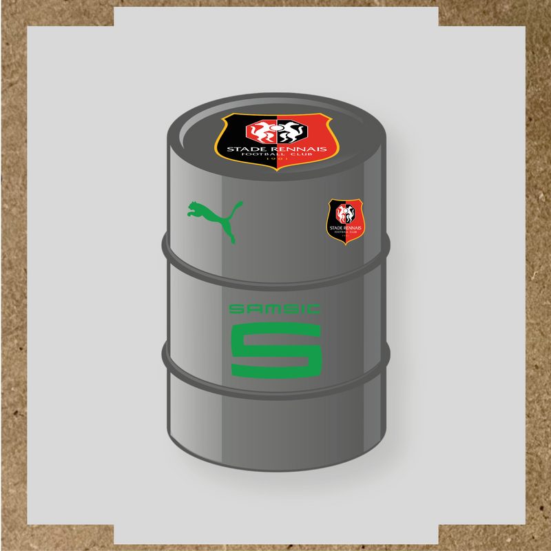 Kit de 4 stickers Real Madrid pour baril décoratif, comprenant le logo emblématique du Real Madrid. couleur:vert vif