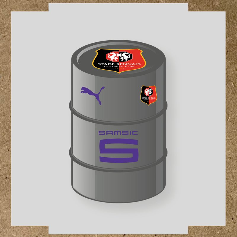Kit de 4 stickers Real Madrid pour baril décoratif, comprenant le logo emblématique du Real Madrid. couleur:violet
