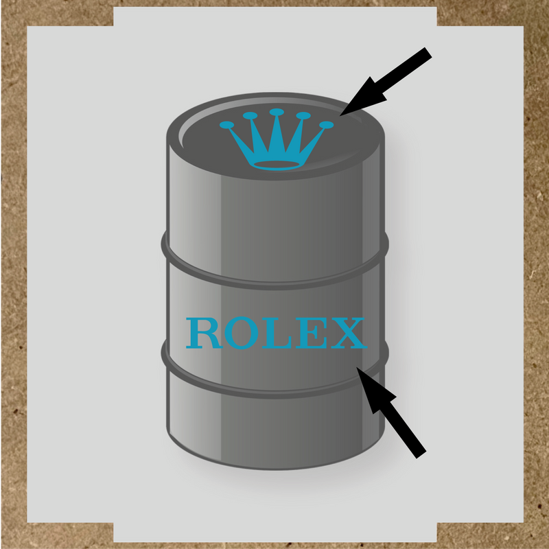 Visuel du kit de 2 stickers pour baril nom de licence avec couronne et texte en blanc sur un design gris. couleur:bleu azur
