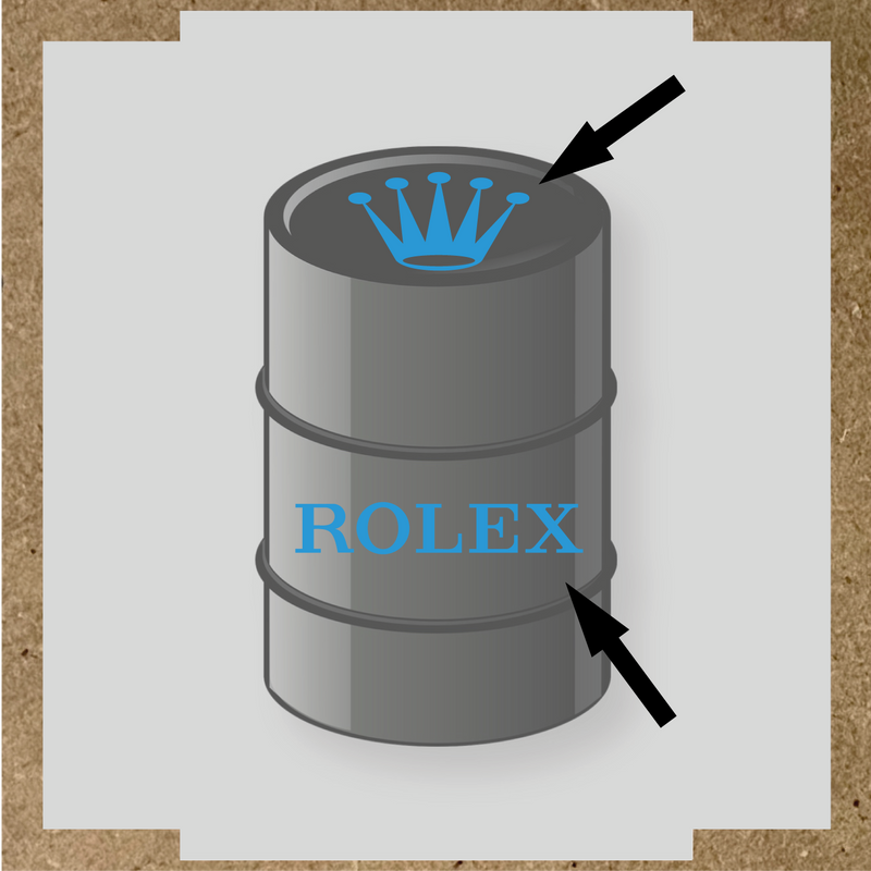 Visuel du kit de 2 stickers pour baril nom de licence avec couronne et texte en blanc sur un design gris. couleur:bleu ciel
