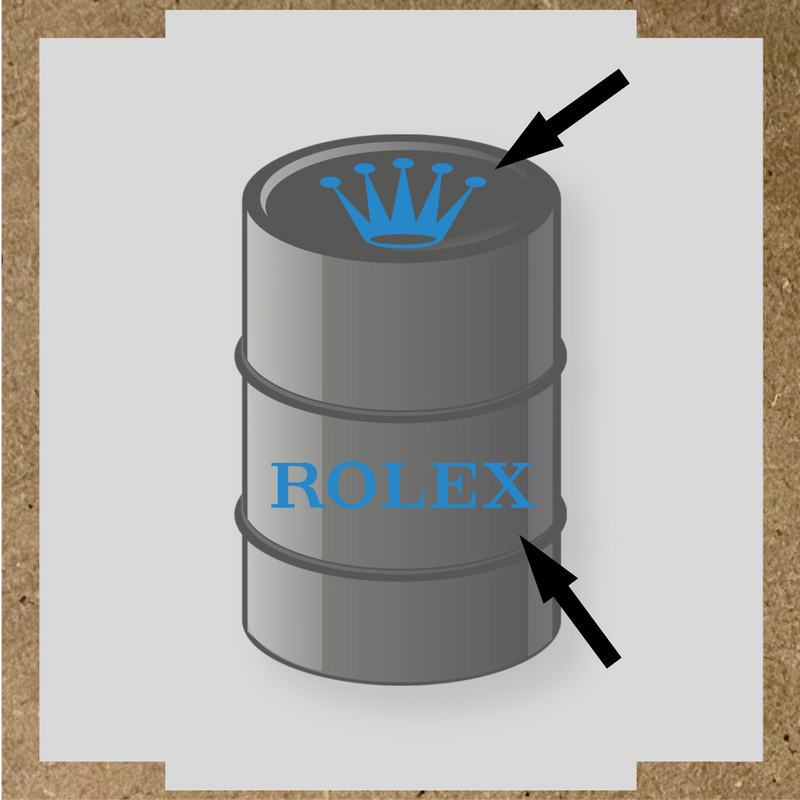 Visuel du kit de 2 stickers pour baril nom de licence avec couronne et texte en blanc sur un design gris. couleur:bleu lagon