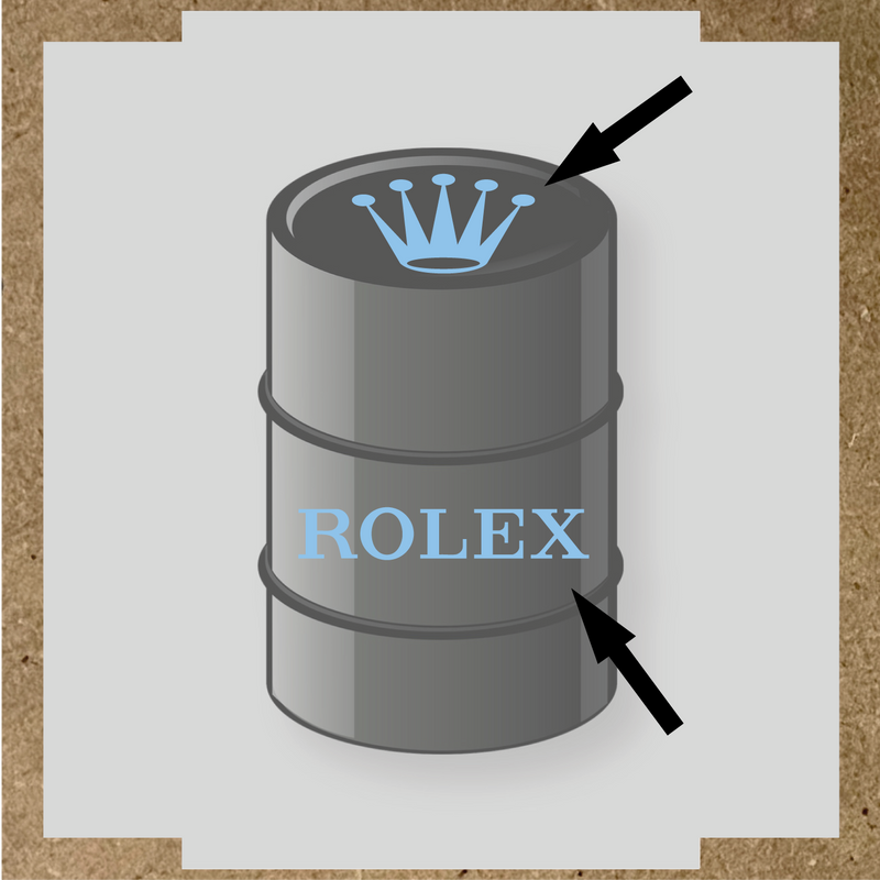 Visuel du kit de 2 stickers pour baril nom de licence avec couronne et texte en blanc sur un design gris. couleur:bleu pastel