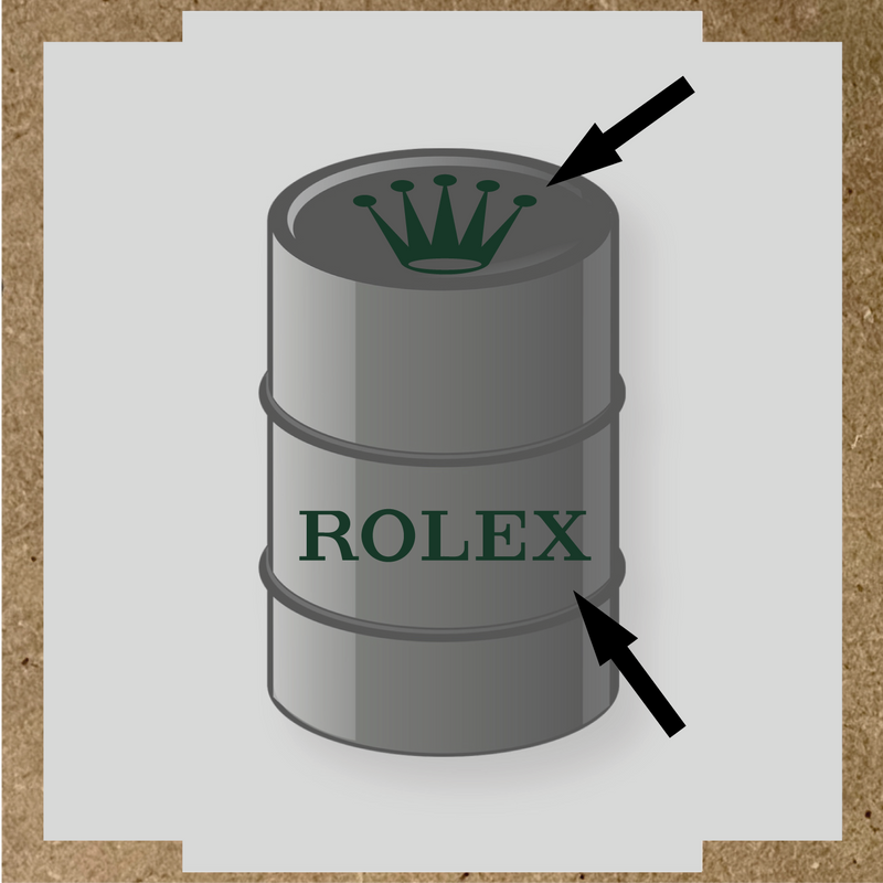 Visuel du kit de 2 stickers pour baril nom de licence avec couronne et texte en blanc sur un design gris. couleur:vert forêt