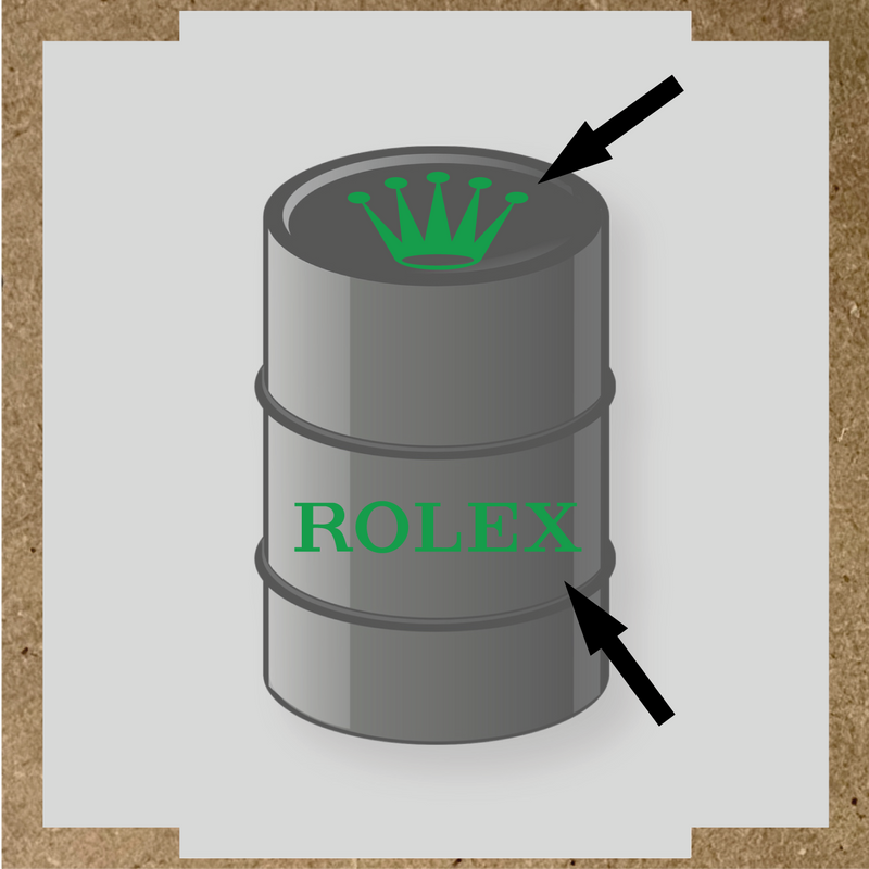 Visuel du kit de 2 stickers pour baril nom de licence avec couronne et texte en blanc sur un design gris. couleur:vert vif