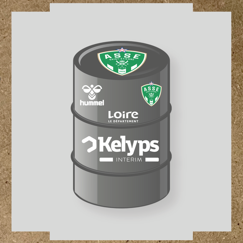 Kit de 4 stickers ASSE pour baril décoratif, mettant en avant le logo principal ASSE. couleur:blanc