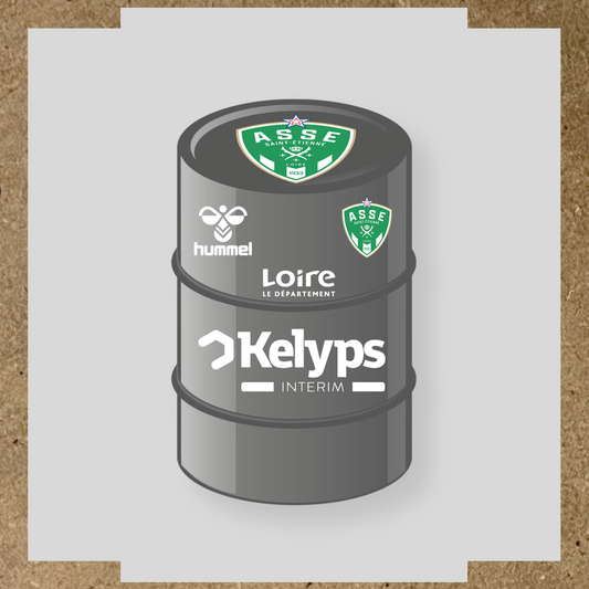 Kit de 4 stickers ASSE pour baril décoratif, mettant en avant le logo principal ASSE. couleur:blanc