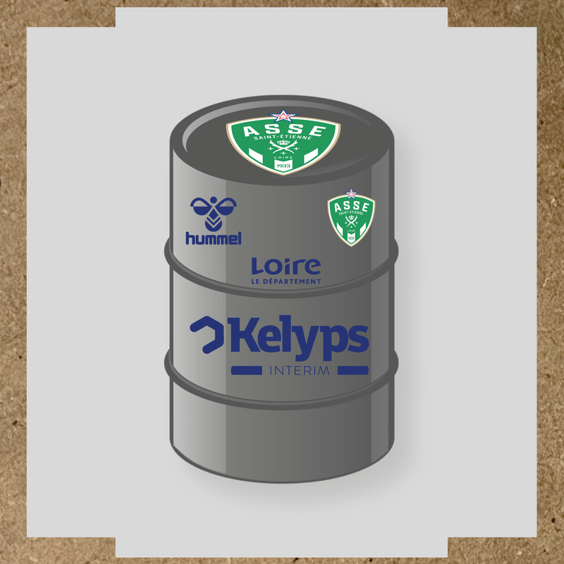 Kit de 4 stickers ASSE pour baril décoratif, mettant en avant le logo principal ASSE. couleur:bleu indigo