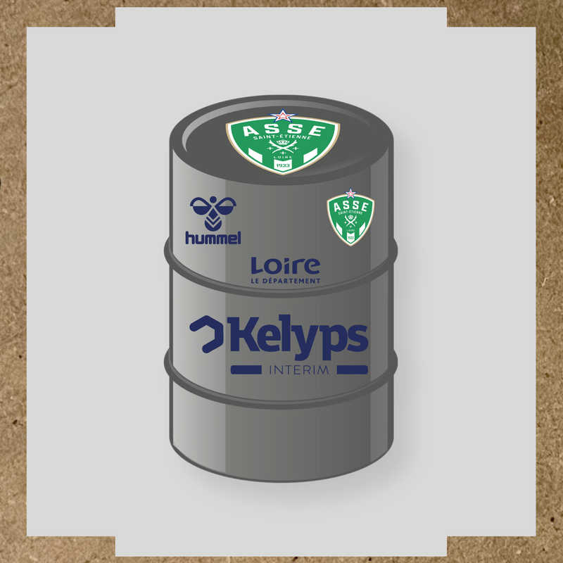 Kit de 4 stickers ASSE pour baril décoratif, mettant en avant le logo principal ASSE. couleur:bleu nuit