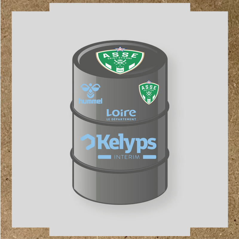 Kit de 4 stickers ASSE pour baril décoratif, mettant en avant le logo principal ASSE. couleur:bleu pastel