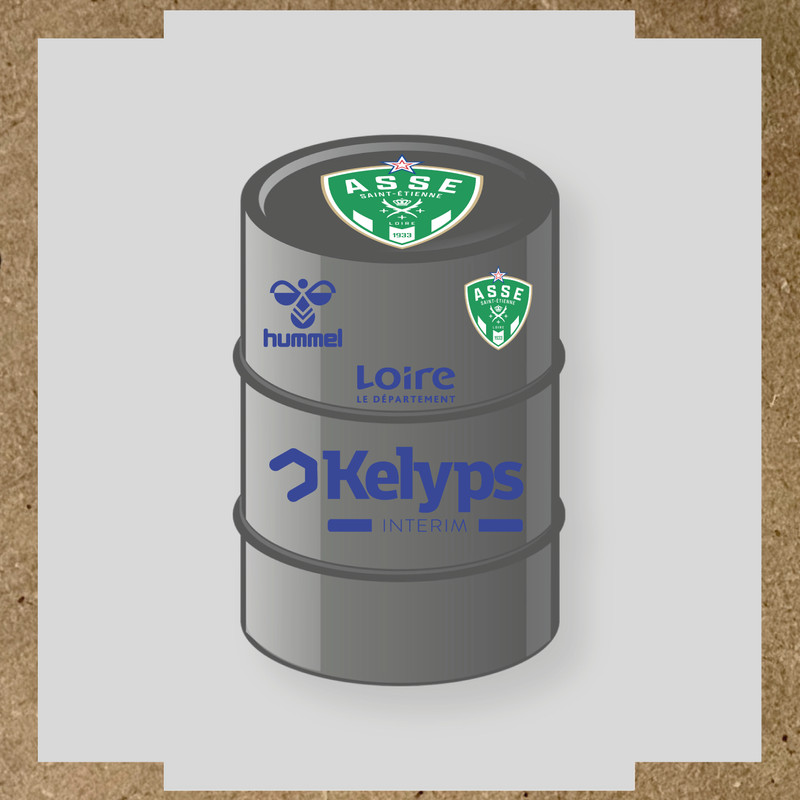Kit de 4 stickers ASSE pour baril décoratif, mettant en avant le logo principal ASSE. couleur:bleu roi