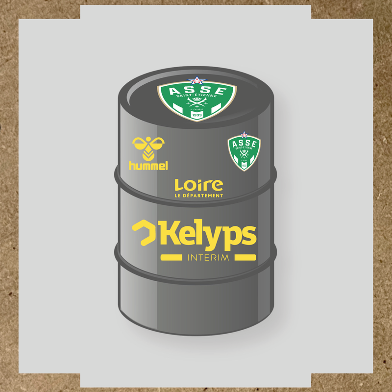 Kit de 4 stickers ASSE pour baril décoratif, mettant en avant le logo principal ASSE. couleur:jaune clair