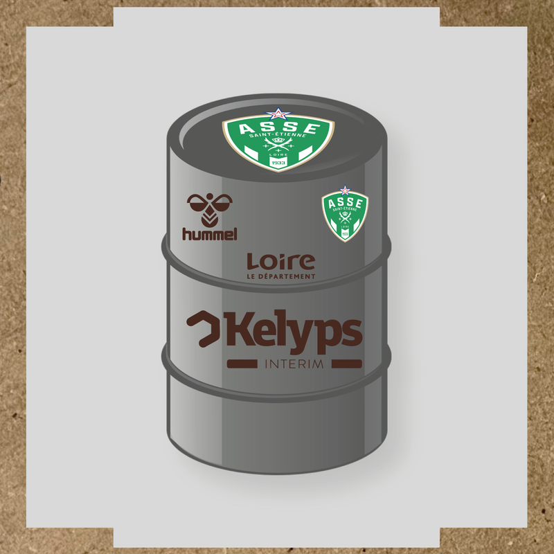 Kit de 4 stickers ASSE pour baril décoratif, mettant en avant le logo principal ASSE. couleur:marron foncé