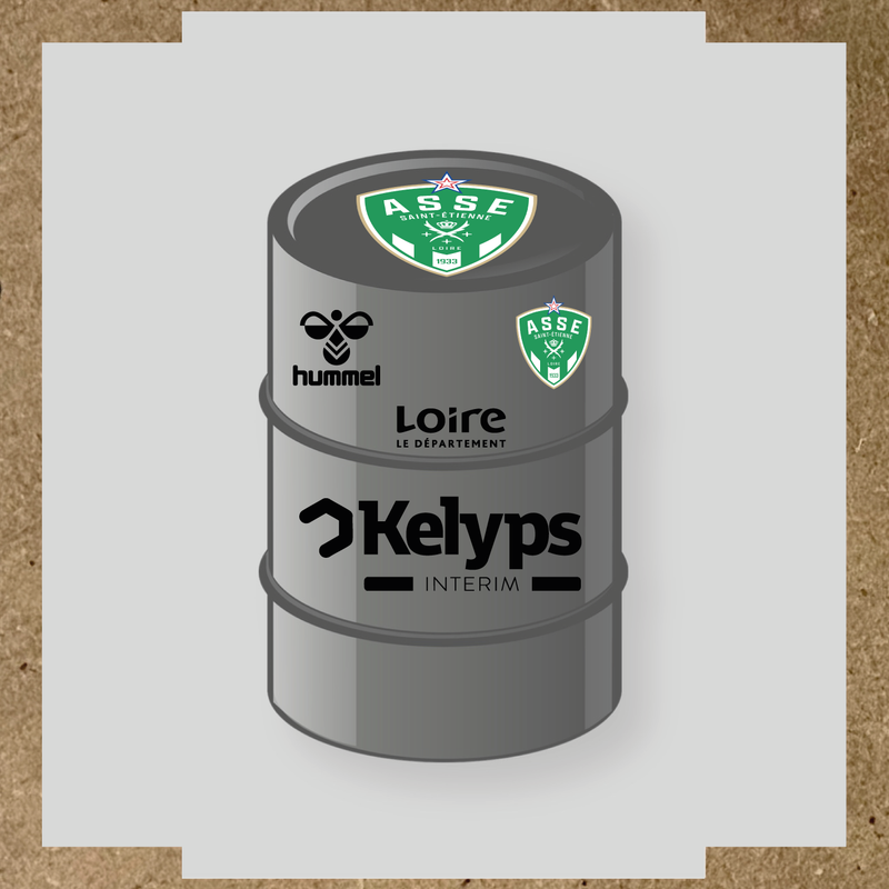 Kit de 4 stickers ASSE pour baril décoratif, mettant en avant le logo principal ASSE. couleur:noir