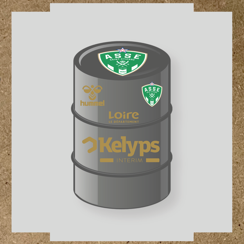 Kit de 4 stickers ASSE pour baril décoratif, mettant en avant le logo principal ASSE. couleur:or
