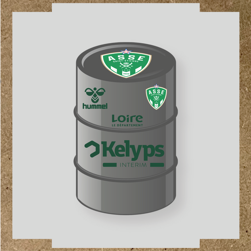 Kit de 4 stickers ASSE pour baril décoratif, mettant en avant le logo principal ASSE. couleur:vert sapin