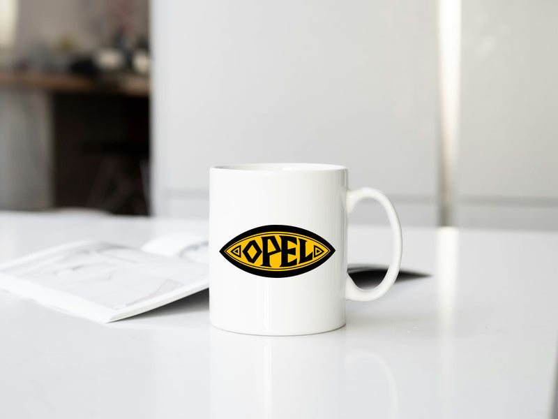 Sticker Opel logo ovale en noir et jaune