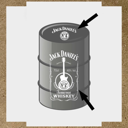 Kit 2 Stickers JACK DANIEL (2) pour fût 200L